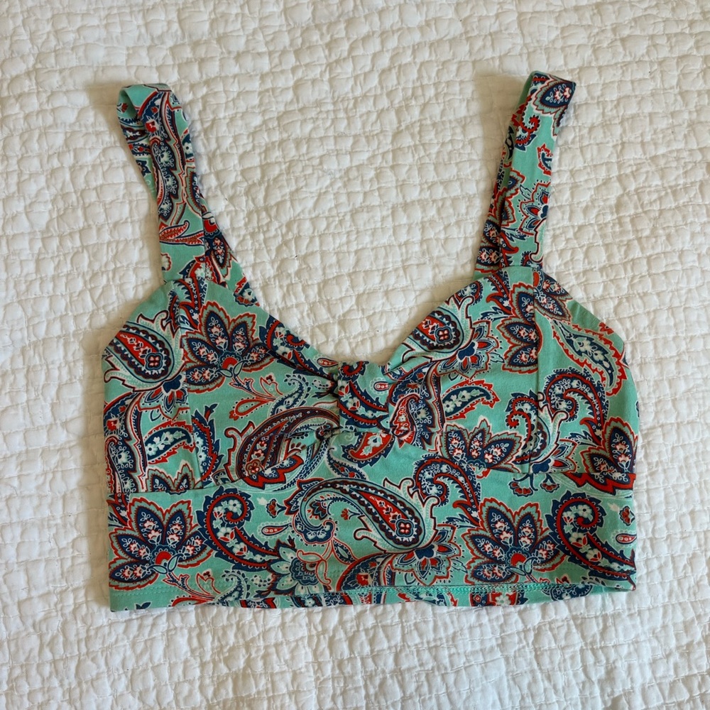 Paisley print crop top
